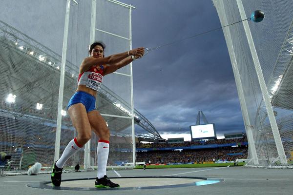 Gold medal for Tatyana Lysenko of Russia in the women's hammer throw final (Getty Images)