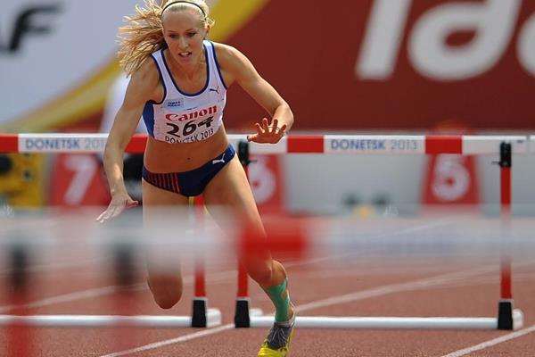 Jana Reissova in the girls' 400m Hurdles at the IAAF World Youth Championships 2013 (Getty Images)