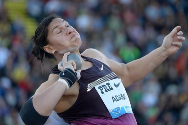 Valerie Adams at the 2013 IAAF Diamond League meeting in Eugene (Kirby Lee)