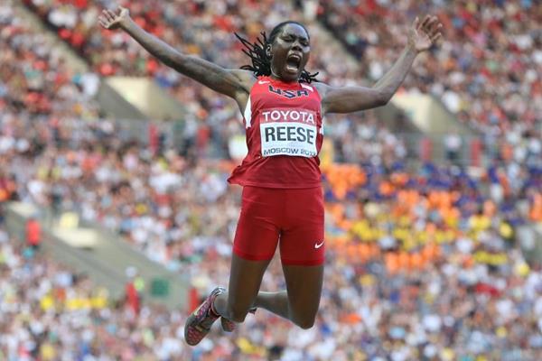 Brittney Reese in the womens Long Jump at the IAAF World Athletics Championships Moscow 2013 (Getty Images)