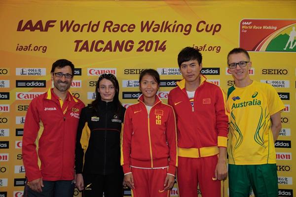 Jesus Angel Garcia, Sandra Arenas, Liu Hong, Chen Ding & Jared Tallent at the Taicang 2014 press conference (Getty Images)