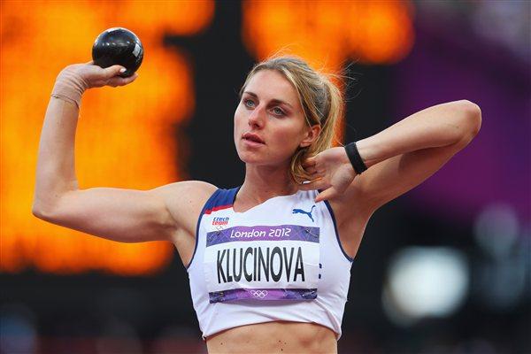 Eliska Klucinova of Czech Republic competes in the Women's Heptathlon Shot Put on Day 7 of the London 2012 Olympic Games at Olympic Stadium on August 3, 2012 (Getty Images)