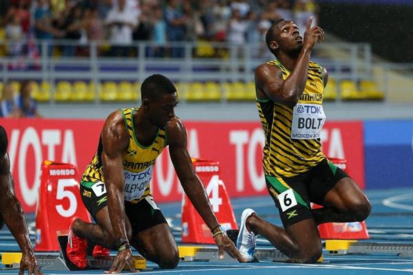 Usain Bolt in the mens 100m Final at the IAAF World Championships Moscow 1013 (Getty Images)