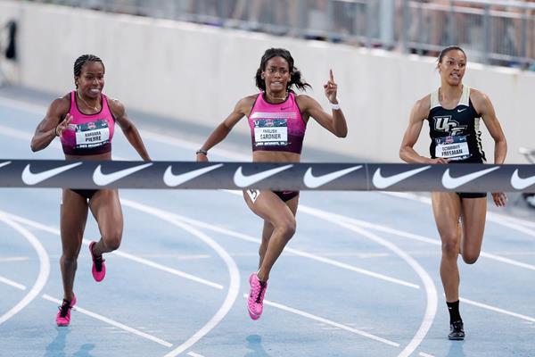 English Gardner wins the 2013 US 100m title in 10.85 (Getty Images)