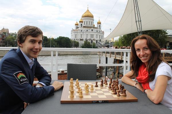 world champion in speed chess Sergey Karyakin and Mariya Savinova (Vladimir Barskiy for Spikes magazine)