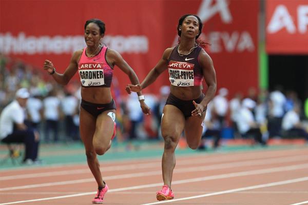 Shelly-Ann Fraser-Pryce wins the 100m at the 2013 Diamond League meeting in Paris (Jean-Pierre Durand)