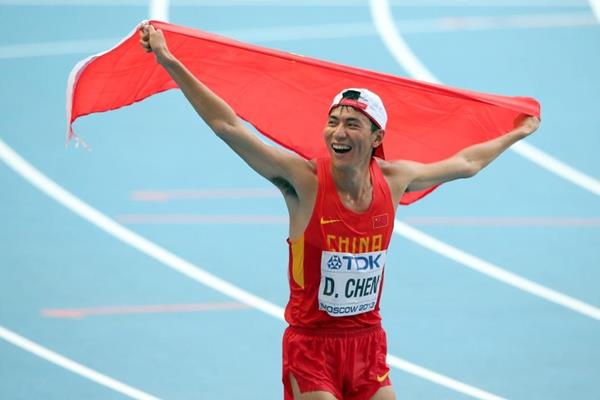 Chen Ding in the mens 20km Race Walk at the IAAF World Athletics Championships Moscow 2013 (Getty Images)