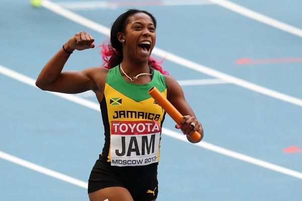 Shelly-Ann Fraser-Pryce in the womens 4x100m Relay at the IAAF World Athletics Championships Moscow 2013 (Getty Images)