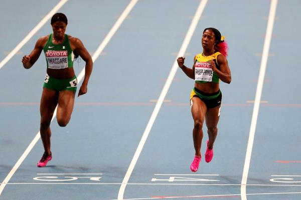 Shelly-Ann Fraser-Pryce in the womens 200m Final at the IAAF World Athletics Championships Moscow 2013 (Getty Images)