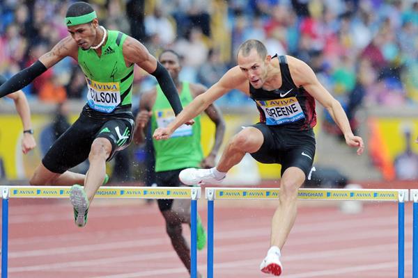  Dai Greene takes another confident win over 400m Hurdles at the Birmingham Diamond League  (Mark Shearman)