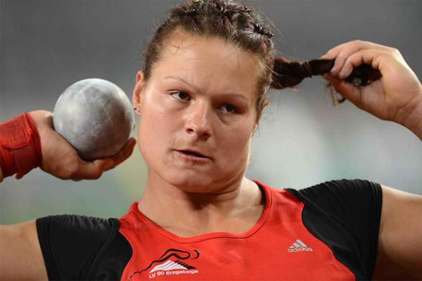 Christina Schwanitz, surprise winner of the Shot at the Shanghai Diamond League (Jiro Mochizuki)