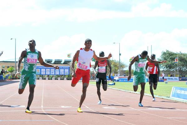 Nigeria's Divine Oduduru, winner of the 200m at the 2013 African Junior Championships ()