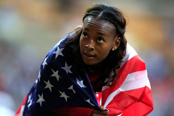 Dalilah Muhammad in the womens 400m Hurdles at the IAAF World Athletics Championships Moscow 2013 (Getty Images)