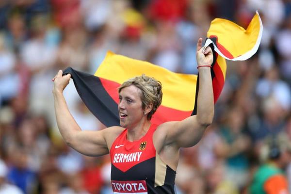 Christina Obergfoll in the womens Javelin Throw Final at the IAAF World Athletics Championships Moscow 2013 (Getty Images)