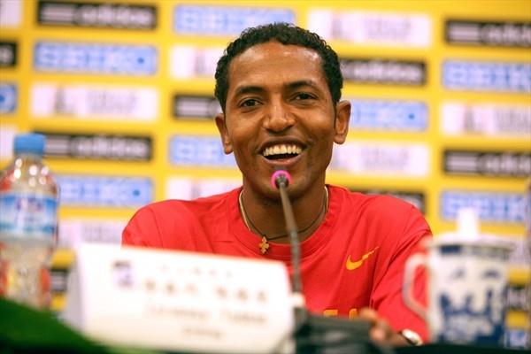 Drive for five - Zersenay Tadese as the pre-champs press conference in Nanning (Getty Images)