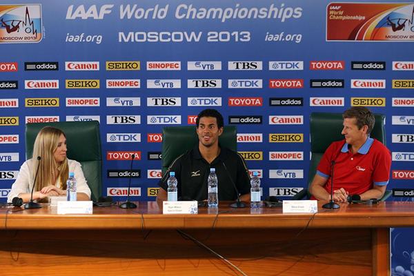 IAAF Ambassador Press Conference with Svetlana Masterkova, Ryan Wilson and Steve Cram at the IAAF World Athletics Championships Moscow 2013 (Getty Images)