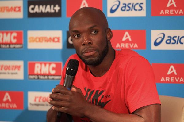 LaShawn Merritt at the pre-event press conference for the 2013 IAAF Diamond League In Paris (Jean-Pierre Durand)