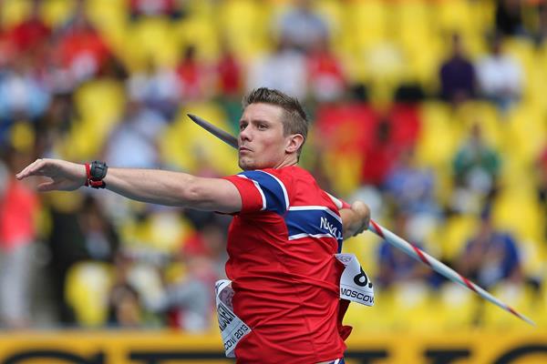 Andreas Thorkildsen in the mens Javelin Throw at the IAAF World Championships Moscow 2013 (Getty images)