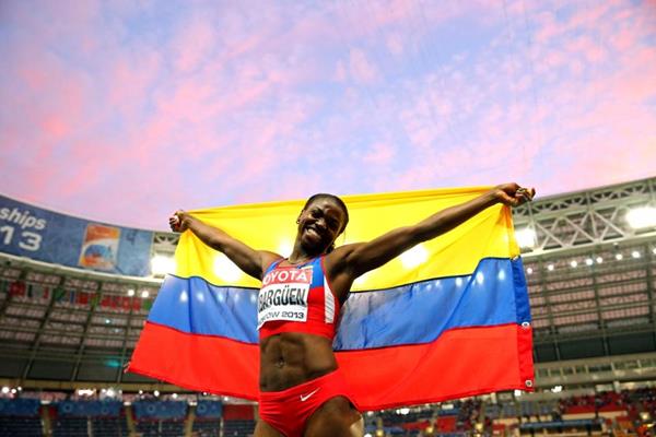 Caterine Ibarguen in the womens Triple Jump at the IAAF World Athletics Championships Moscow 2013 (Getty Images)