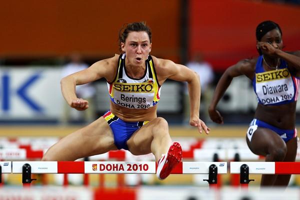 Eline Berings of Belgium competes in the 60m hurdle heats in Doha (Getty Images)