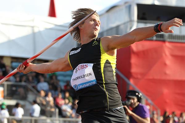 Andreas Thorkildsen takes the Javelin at the 2011 Lausanne Diamond League (Giancarlo Colombo)
