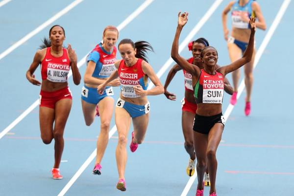 Eunice Jepkoech Sum in the womens 800m at the IAAF World Athletics Championships Moscow 2013 (Getty Images)