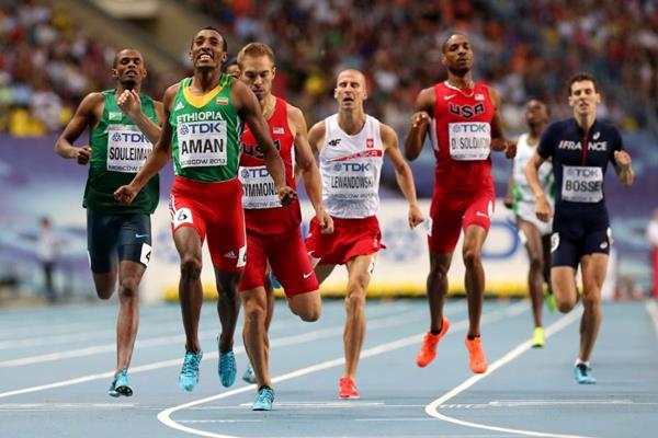 Action shot in the mens 800m Final at the IAAF World Athletics Championships Moscow 2013 (Getty Images)