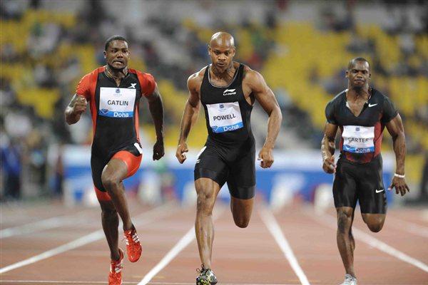 Men's 100m at the 2012 Samsung Diamond League in Doha - Gatlin won (Jiro Mochizuki)