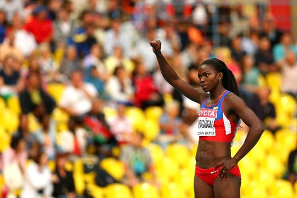 Caterine Ibarguen in the womens Triple Jump at the IAAF World Athletics Championships Moscow 2013 (Getty Images)