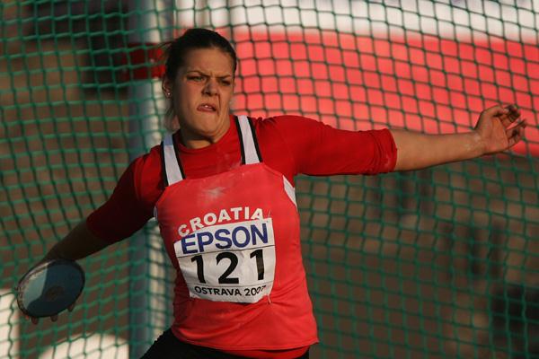 Sandra Perkovic of Croatia during the Discus Throw final (Getty Images)