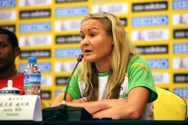 Benita Willis at the pre-race press conference in Nanning (Getty Images)