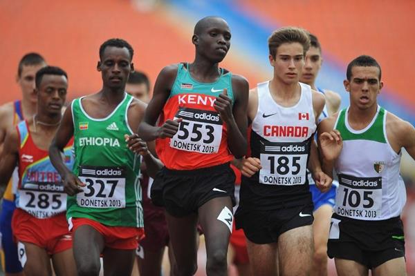 Robert Kiptoo Biwott in the boys' 1500m at the IAAF World Youth Championships 2013 (Getty Images)