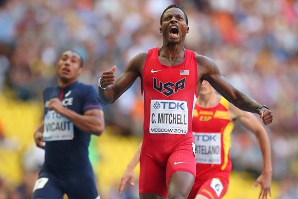 Curtis Mitchell in the mens 200m semi-finals at the IAAF World Athletics Championships Moscow 2013 (Getty Images)