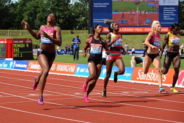 Blessing Okagbare wins the 200m at the Birmingham Diamond League (Mark Shearman)