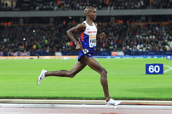 Mo Farah in the 3000m at the IAAF Diamond League meeting in London (Jean-Pierre Durand)