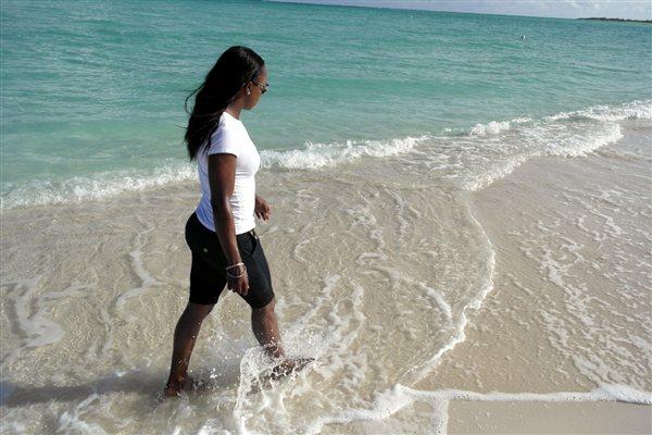 Veronica Campbell Brown relaxing in the Turks & Caicos Islands (Omar Brown)