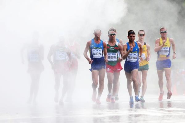 Action shot in the mens 50km Walk Race at the IAAF World Athletics Championships Moscow 2013 (Getty Images)