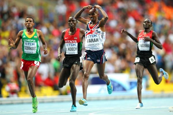 Mo Farah in the mens 5000m final at the IAAF World Athletics Championships Moscow 2013 (Getty Images)