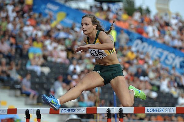 Helene Swanepoel in the girls' 400m Hurdles at the IAAF World Youth Championships 2013 (Getty Images)