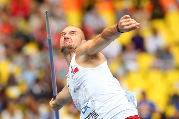 Lukasz Grzeszczuk of Poland, winner of the men's Javelin (Getty Images)