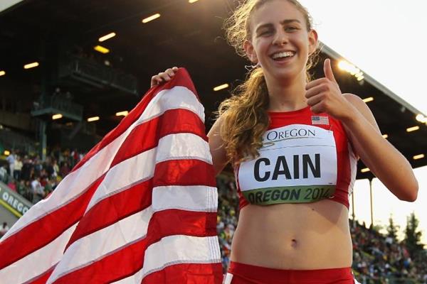 3000m winner Mary Cain at the IAAF World Junior Championships, Oregon 2014 (Getty Images)