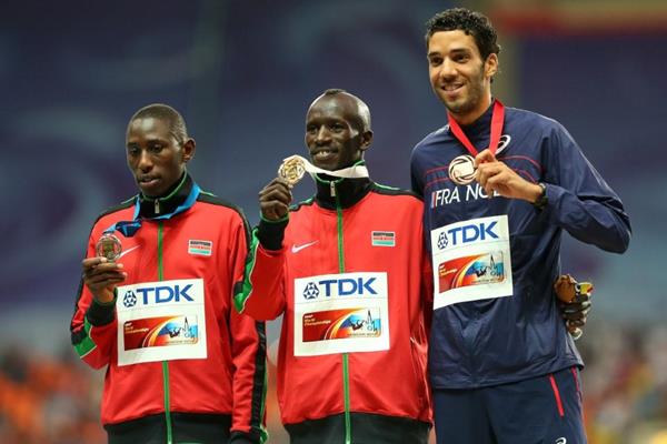 Mens 3000m SC Medal Ceremony at the IAAF World Athletics Championships Moscow 2013 (Getty Images)