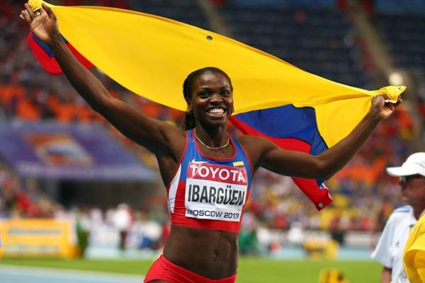 Caterine Ibarguen in the womens Triple Jump at the AAF World Athletics Championships Moscow 2013 (Getty Images)