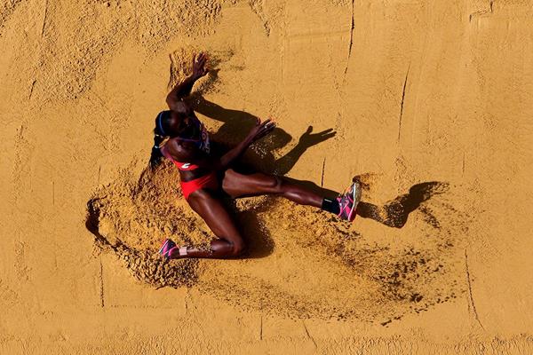 Caterine Ibarguen in the womens Triple Jump qualifications at the IAAF World Championships Moscow 2013 (Getty Images)
