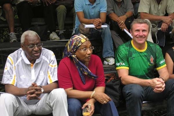 President Diack, Mme Diack, Vice-President Bubka at the Athletics in the Jungle (Nick Davies)