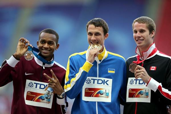 Mens High Jump Medal Ceremony at the IAAF World Athletics Championships Moscow 2013 (Getty Images)