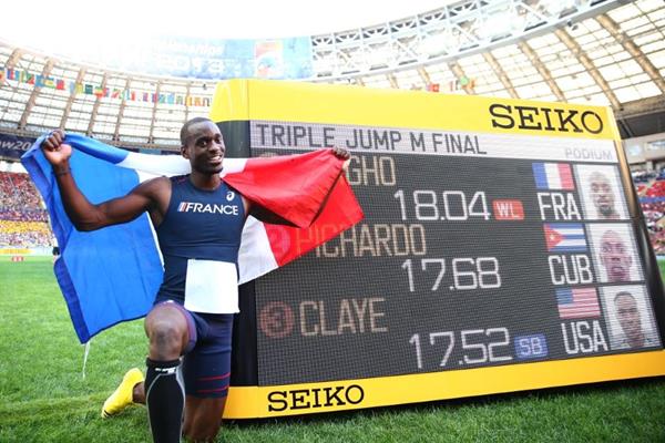 Teddy Tamgho in the mens Triple Jump at the IAAF World Athletics Championships Moscow 2013 (Getty Images)
