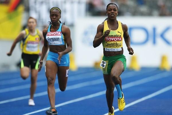 Veronica Campbell-Brown of Jamaica in the 2009 Berlin World Champs in the women's 100m (Getty Images)