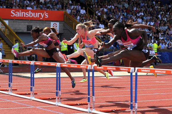 Dawn Harper-Nelson, winner of the 100m Hurdles at the Birmingham Diamond League (Mark Shearman)