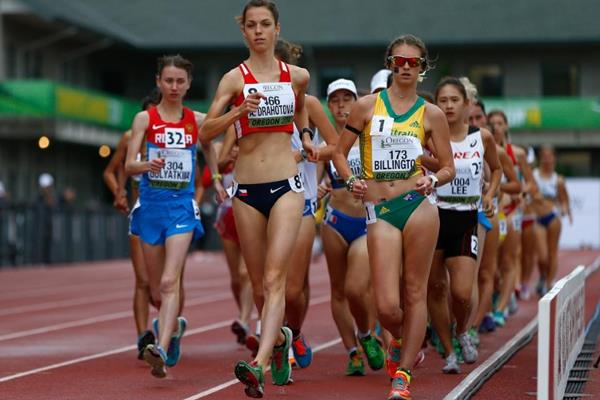 Anezka Drahotova in the 10,000m race walk at the 2014 IAAF World Junior Championships in Eugene (Getty Images)